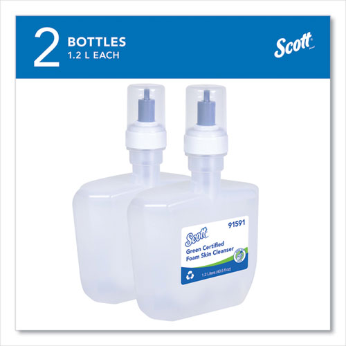 Image of Scott® 91591 Essential Green Certified Foam Skin Cleanser Refill, Unscented, 1,200 mL, 2/Carton