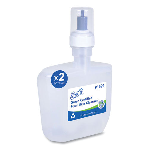Image of Scott® 91591 Essential Green Certified Foam Skin Cleanser Refill, Unscented, 1,200 mL, 2/Carton