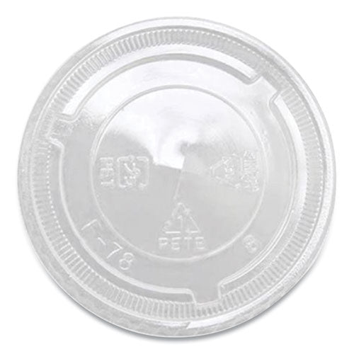 Image of Karat® C-KC78TS PET Lids, X Straw Hole, Fits 8 oz to 10 oz Cold Cups, Plastic, Clear, 1,000/Carton