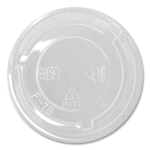 Image of Karat® C-KC78TS-NH PET Lids, No Hole Flat Lid, Fits 8 oz to 10 oz Cold Cups, Plastic, Clear, 1,000/Carton