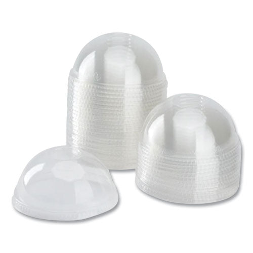 Image of Karat® C-KDL626-NH PET Lids, No Hole Dome Lid, Fits 12 oz to 24 oz Cold Cups, Plastic, Clear, 1,000/Carton
