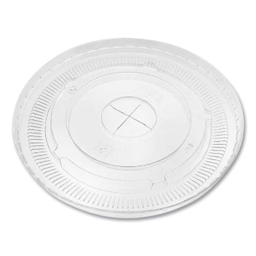 Image of Karat® C-KCL90 PET Lids, Flat Lid, Fits 12 oz to 22 oz Cold Cups, Plastic, Clear, 1,000/Carton
