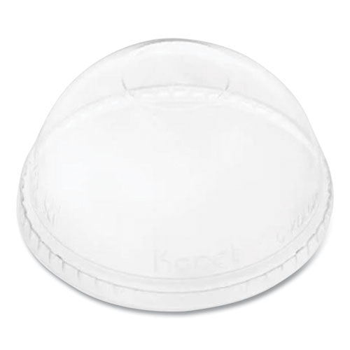 Image of Karat® C-KDL626-NH PET Lids, No Hole Dome Lid, Fits 12 oz to 24 oz Cold Cups, Plastic, Clear, 1,000/Carton