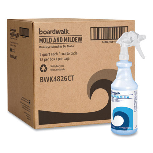 Image of Boardwalk® 038600-12ESSN Mold and Mildew Remover with Bleach, Ready to Use, Floral Scent, 32 oz Bottle, 12/Carton