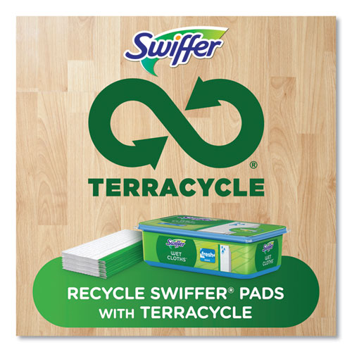 Image of Swiffer® 80374006 Wet Refill Cloths, 8 x 10, Fresh Scent, White, 12/Box, 6 Boxes/Carton