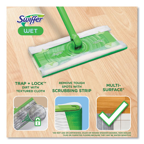 Image of Swiffer® 80374006 Wet Refill Cloths, 8 x 10, Fresh Scent, White, 12/Box, 6 Boxes/Carton