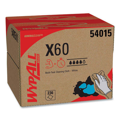 Image of WypAll® 54015 General Clean X60 Cloths, 12.5 x 16.8, White, 236/Carton