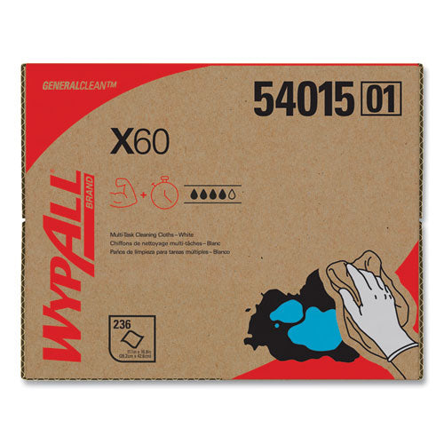Image of WypAll® 54015 General Clean X60 Cloths, 12.5 x 16.8, White, 236/Carton