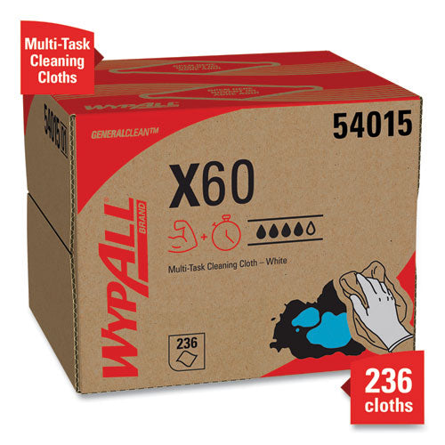 Image of WypAll® 54015 General Clean X60 Cloths, 12.5 x 16.8, White, 236/Carton