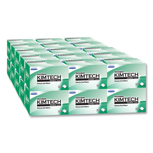 Image of Kimtech 34120 Kimwipes Delicate Task Wipers, 1-Ply, 4.4 x 8.4, Unscented, White, 280/Box, 30 Boxes/Carton
