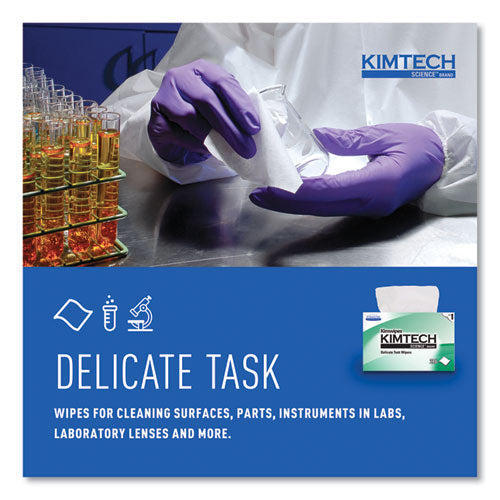 Image of Kimtech 34120 Kimwipes Delicate Task Wipers, 1-Ply, 4.4 x 8.4, Unscented, White, 280/Box, 30 Boxes/Carton