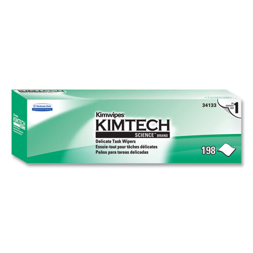 Image of Kimtech 34133 Kimwipes Delicate Task Wipers, 1-Ply, 11.8 x 11.8, Unscented, White, 198/Box, 15 Boxes/Carton