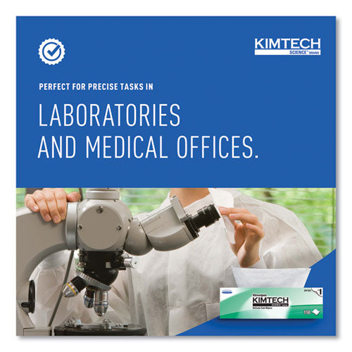Image of Kimtech 34133 Kimwipes Delicate Task Wipers, 1-Ply, 11.8 x 11.8, Unscented, White, 198/Box, 15 Boxes/Carton