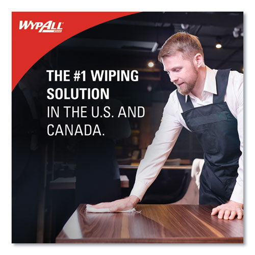 Image of WypAll® 34865 General Clean X60 Cloths, 1/4 Fold, 12.5 x 13, White, 76/Box, 12 Boxes/Carton