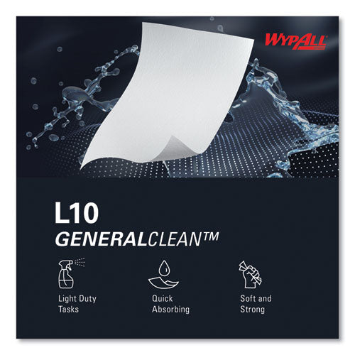 Image of WypAll® 42346 L10 Towels, POP-UP Box, 1-Ply, 10.25 x 9, White, 250/Box, 24 Boxes/Carton
