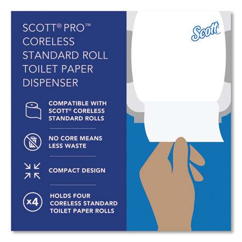 Image of Scott® 44517 Pro High Capacity Coreless SRB Tissue Dispenser, 11.25 x 6.31 x 12.75, White