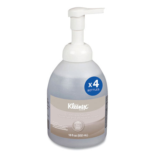 Image of Kleenex® 45827 Alcohol-Free Foam Hand Sanitizer, 18 Oz Pump Bottle, Fragrance-Free, 4/carton