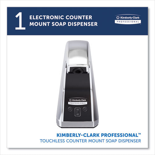 Image of Kimberly-Clark Professional 47604 Touchless Counter Mount Skin Care Dispenser, 1.5 L, 2.12 X 4.25 X 5.56, Chrome