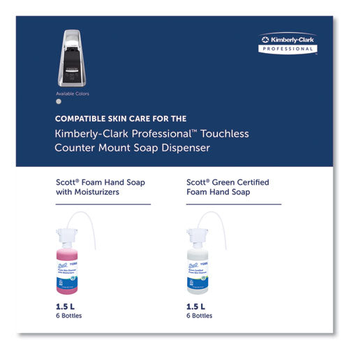 Image of Kimberly-Clark Professional 47604 Touchless Counter Mount Skin Care Dispenser, 1.5 L, 2.12 X 4.25 X 5.56, Chrome