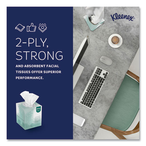 Image of Kleenex® 21272 Naturals Facial Tissue for Business, BOUTIQUE POP-UP Box, 2-Ply, White, 90 Sheets/Box, 36 Boxes/Carton
