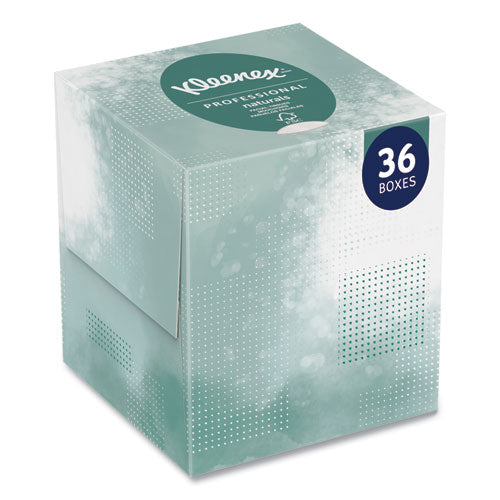 Image of Kleenex® 21272 Naturals Facial Tissue for Business, BOUTIQUE POP-UP Box, 2-Ply, White, 90 Sheets/Box, 36 Boxes/Carton