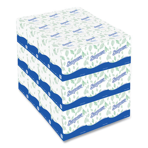 Image of Surpass® 21320 Facial Tissue for Business, Pop-Up Box, 2-Ply, White, 90 Sheets/Box, 36 Boxes/Carton