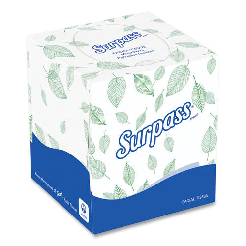 Image of Surpass® 21320 Facial Tissue for Business, Pop-Up Box, 2-Ply, White, 90 Sheets/Box, 36 Boxes/Carton