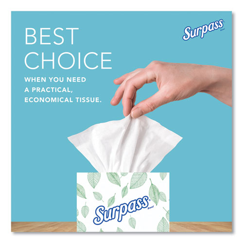 Image of Surpass® 21320 Facial Tissue for Business, Pop-Up Box, 2-Ply, White, 90 Sheets/Box, 36 Boxes/Carton