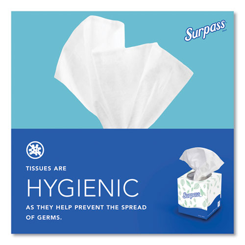 Image of Surpass® 21320 Facial Tissue for Business, Pop-Up Box, 2-Ply, White, 90 Sheets/Box, 36 Boxes/Carton