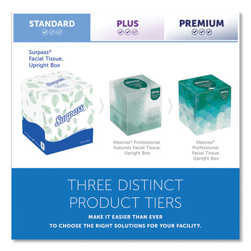 Image of Surpass® 21320 Facial Tissue for Business, Pop-Up Box, 2-Ply, White, 90 Sheets/Box, 36 Boxes/Carton