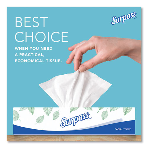 Image of Surpass® 21390 Facial Tissue for Business, 2-Ply, White, 125 Sheets/Box, 60 Boxes/Carton