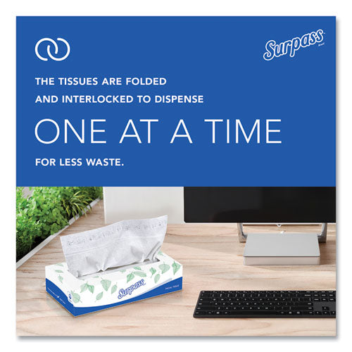 Image of Surpass® 21390 Facial Tissue for Business, 2-Ply, White, 125 Sheets/Box, 60 Boxes/Carton