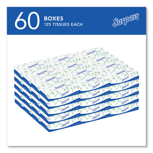Image of Surpass® 21390 Facial Tissue for Business, 2-Ply, White, 125 Sheets/Box, 60 Boxes/Carton