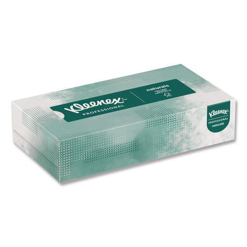 Image of Kleenex® 21601 Naturals Facial Tissue for Business, Flat Box, 2-Ply, White, 125 Sheets/Box