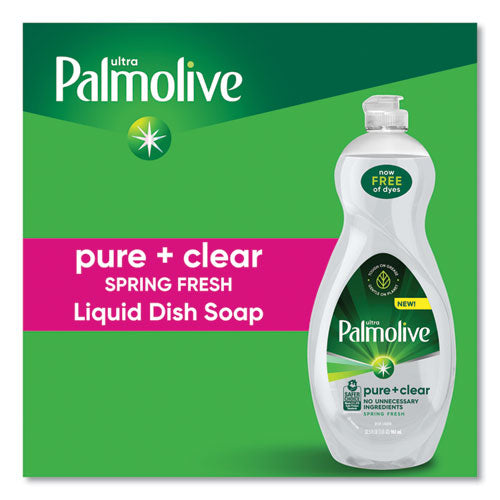 Image of Palmolive® US04272A Pure + Clear Dishwashing Liquid, Spring Fresh, 32.5 oz Bottle, 9/Carton