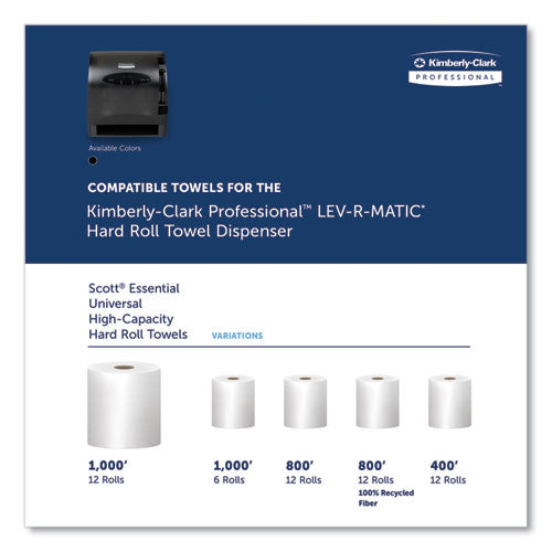 Image of Kimberly-Clark Professional 09765 Lev-R-Matic Roll Towel Dispenser, 13.75 x 9.25 x 11.75, Smoke