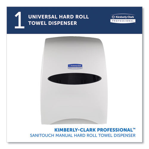 Image of Kimberly-Clark Professional 09991 Sanitouch Hard Roll Towel Dispenser, For 1.5" Core, 12.63 x 10.2 x 16.13, White
