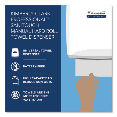 Image of Kimberly-Clark Professional 09991 Sanitouch Hard Roll Towel Dispenser, For 1.5" Core, 12.63 x 10.2 x 16.13, White