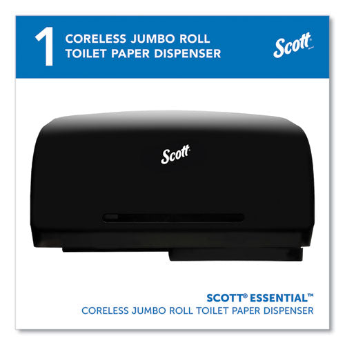 Image of Scott® 09608 Essential Coreless Twin Jumbo Roll Tissue Dispenser, 20 X 6 X 11, Black