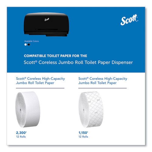 Image of Scott® 09608 Essential Coreless Twin Jumbo Roll Tissue Dispenser, 20 X 6 X 11, Black