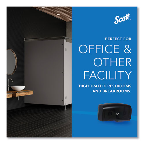 Image of Scott® 09608 Essential Coreless Twin Jumbo Roll Tissue Dispenser, 20 X 6 X 11, Black