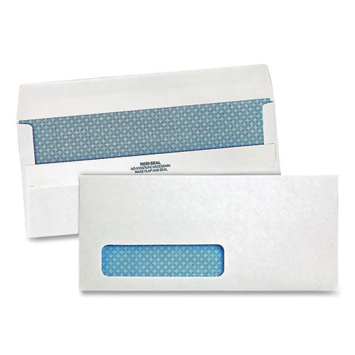 Image of Quality Park QUA21418 Redi-Seal Security-Tint Envelope, Address Window, #10, Commercial Flap, Redi-Seal Closure, 4.13 x 9.5, White, 500/Box