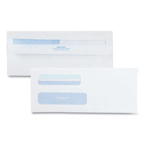 Image of Quality Park QUA24539 Double Window Redi-Seal Security-Tinted Envelope, #8 5/8, Commercial Flap, Redi-Seal Closure, 3.63 X 8.63, White, 500/box