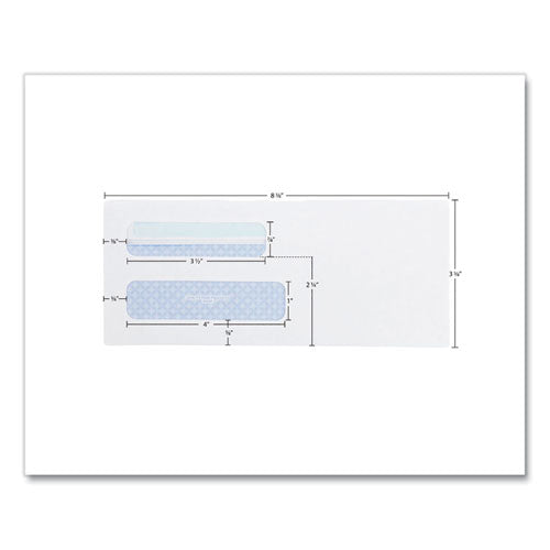 Image of Quality Park QUA24539 Double Window Redi-Seal Security-Tinted Envelope, #8 5/8, Commercial Flap, Redi-Seal Closure, 3.63 X 8.63, White, 500/box