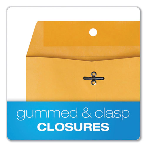 Image of Quality Park QUA37863 Clasp Envelope, 28 lb Bond Weight Kraft, #63, Square Flap, Clasp/Gummed Closure, 6.5 x 9.5, Brown Kraft, 100/Box
