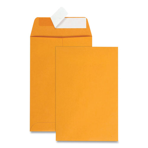 Image of Quality Park QUA44162 Redi-Strip Catalog Envelope, #1, Cheese Blade Flap, Redi-Strip Adhesive Closure, 6 x 9, Brown Kraft, 100/Box