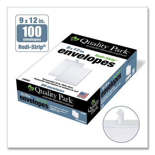 Image of Quality Park QUA44582 Redi-Strip Catalog Envelope, #10 1/2, Cheese-Blade Flap, Redi-Strip Adhesive Closure, 9 x 12, White, 100/Box