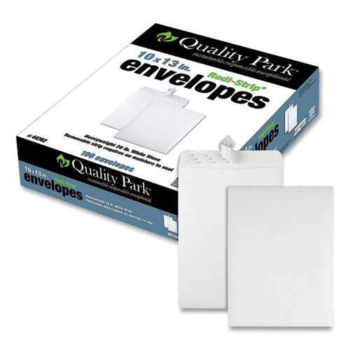 Image of Quality Park QUA44782 Redi-Strip Catalog Envelope, #13 1/2, Cheese Blade Flap, Redi-Strip Adhesive Closure, 10 x 13, White, 100/Box