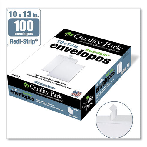 Image of Quality Park QUA44782 Redi-Strip Catalog Envelope, #13 1/2, Cheese Blade Flap, Redi-Strip Adhesive Closure, 10 x 13, White, 100/Box