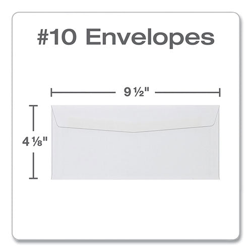 Image of Quality Park QUA90020 Business Envelope, #10, Commercial Flap, Side Seam, Gummed Closure, 24 lb Bond Weight Paper, 4.13 x 9.5, White, 500/Box